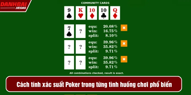 Cách tính xác suất Poker trong từng tình huống chơi phổ biến