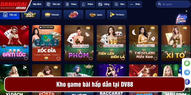 Sảnh bài hấp dẫn với nhiều trò chơi hấp dẫn